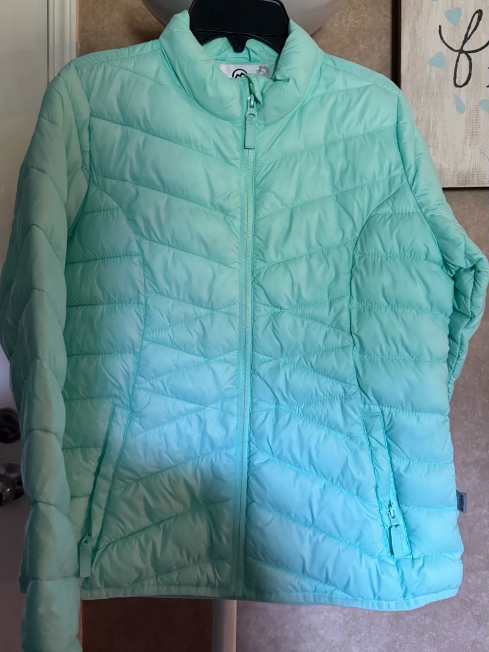 Magellan Outdoors Mint Green Quilted Puffer Jacket